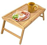 Greenco Bed Tray Table with Foldable Legs, Breakfast Tray with Handles, Eating, Working, Laptop or S | Amazon (US)