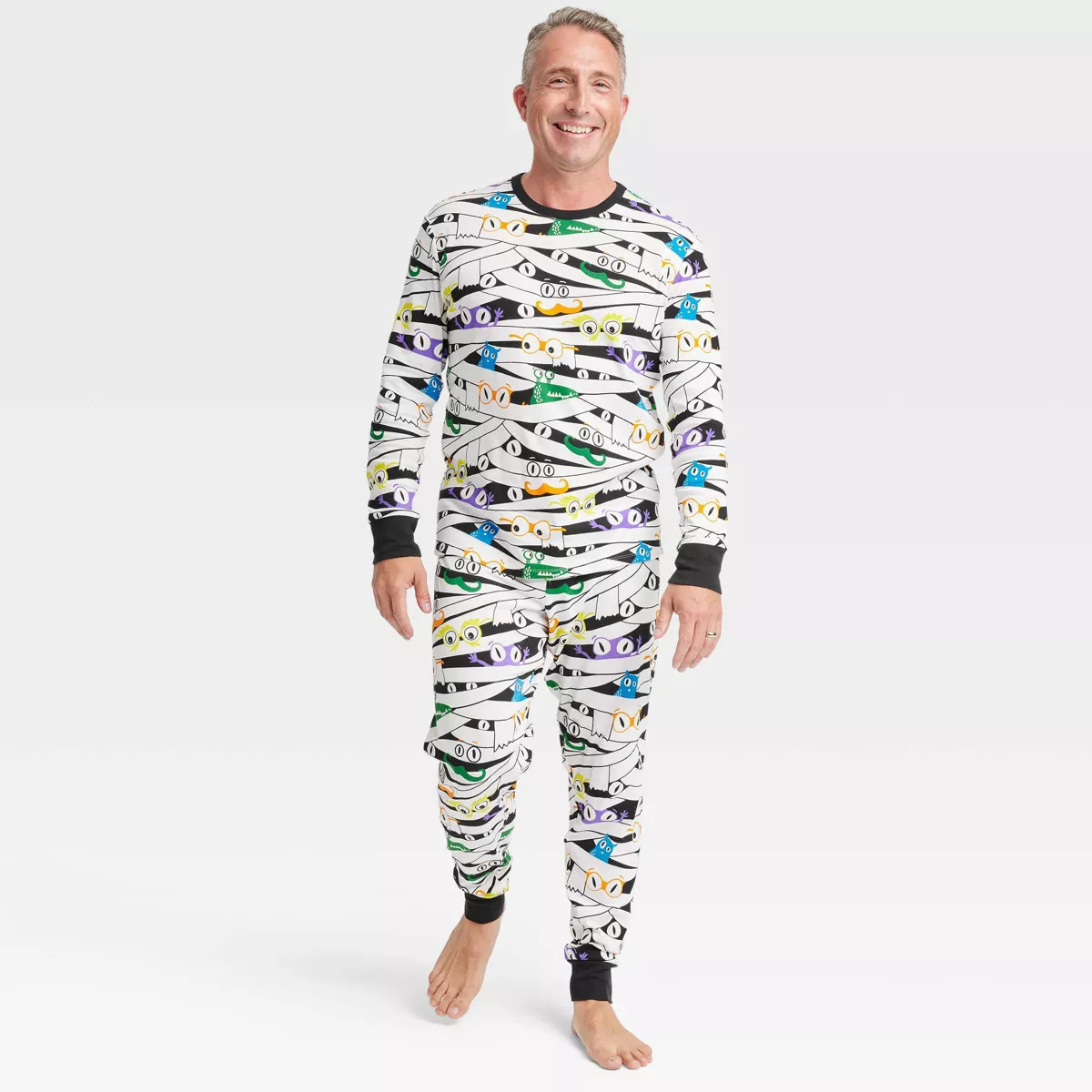 Men's Glow-In-The-Dark Mummy Halloween Matching Family Pajama Set - Hyde & EEK! Boutique™ White | Target