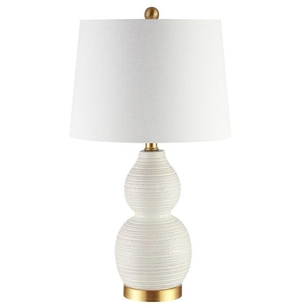 SAFAVIEH Lighting 25-inch Darsa White LED Table Lamp - 14" W x 14" L x 25.5" H | Bed Bath & Beyond