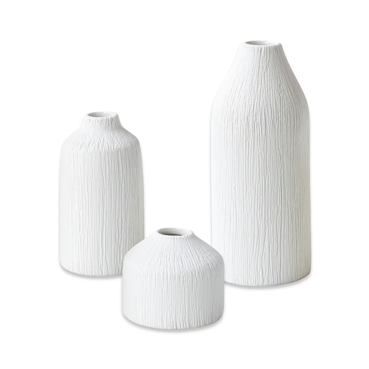 Kate Aspen Boho Ceramic Bud Vase - White (Set of 3) | 23281NA | Target