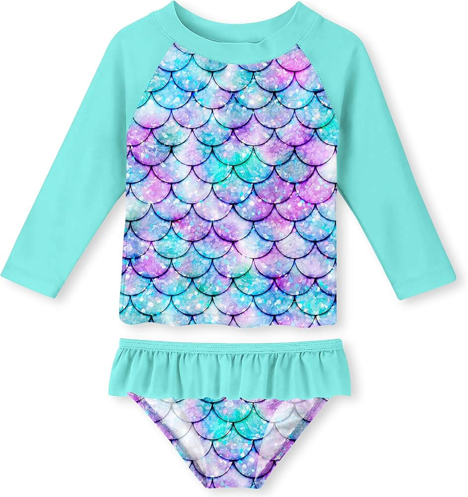 Lovekider Little Girls Swimsuits Two Pieces Swimwears Rash Guard Set Long Sleeve UPF50+ Bathing S... | Amazon (US)