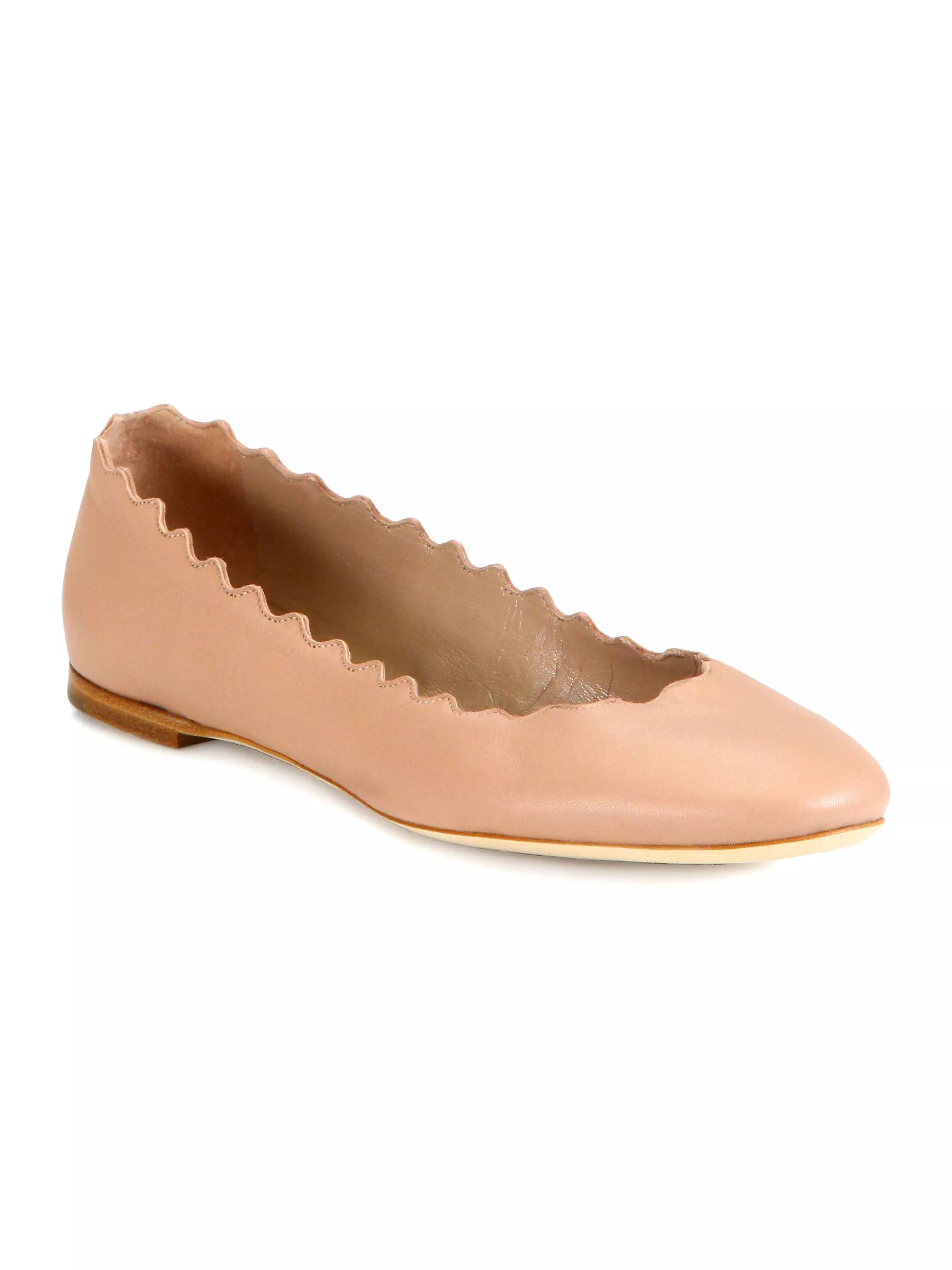 Shop Chloé Lauren Leather Ballet Flats | Saks Fifth Avenue | Saks Fifth Avenue