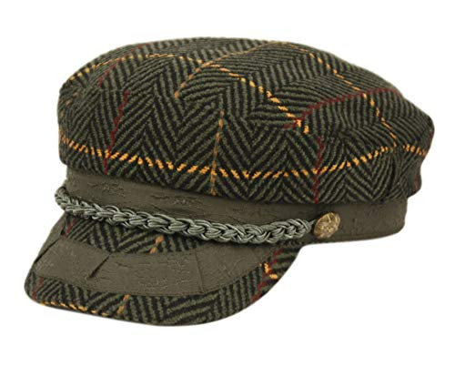 Epoch hats Men's Greek Fisherman Sailor Fiddler Winter Wool Driver Hat Flat Cap (Large-x-Large, CD5034OLIVE) | Amazon (US)