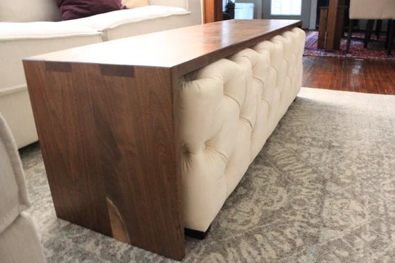 Modern Walnut Ottoman Table  Made to Fit Over Your Ottoman | Etsy | Etsy (US)