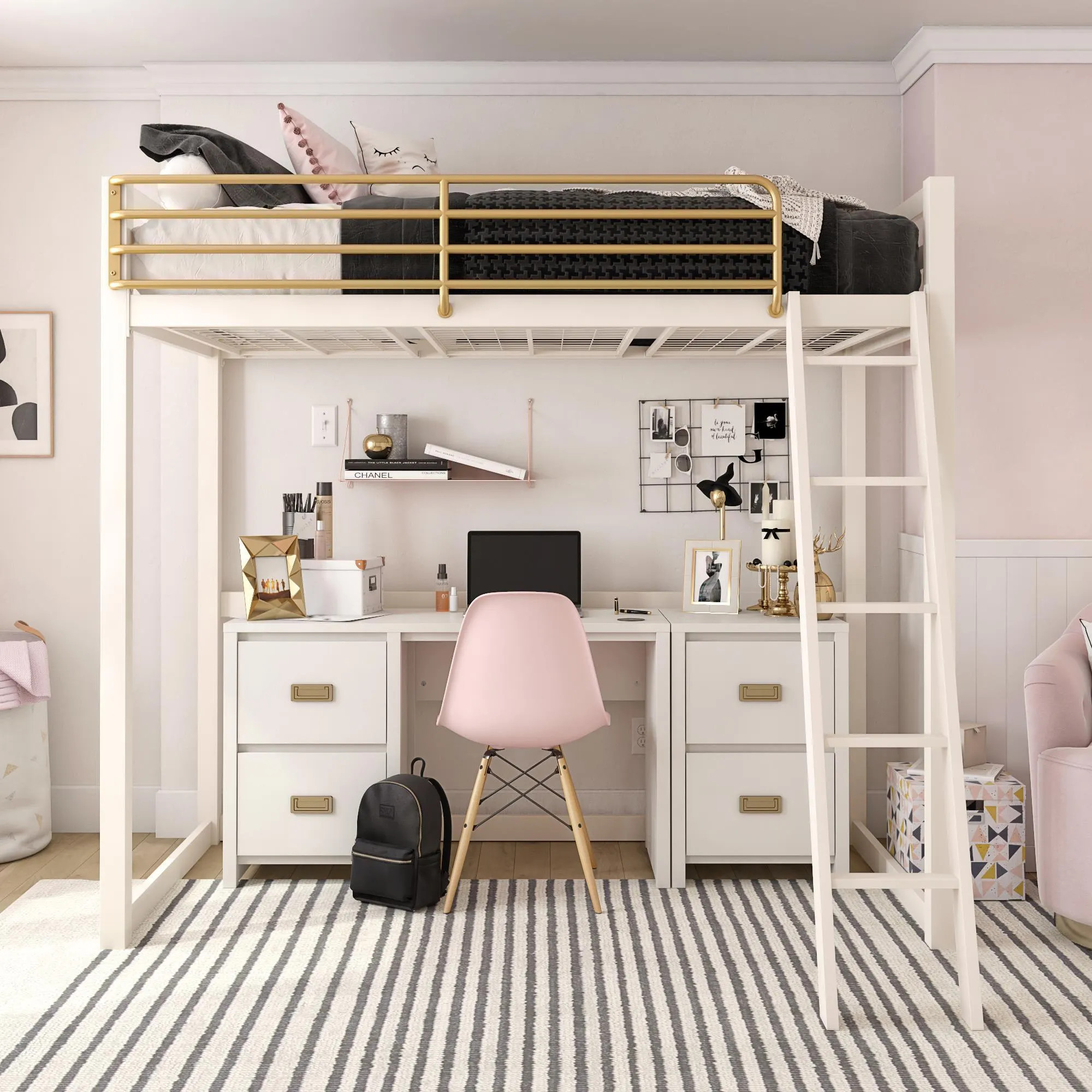 Little Seeds Monarch Hill Haven Single Pedestal Desk and Nightstand | Ashley