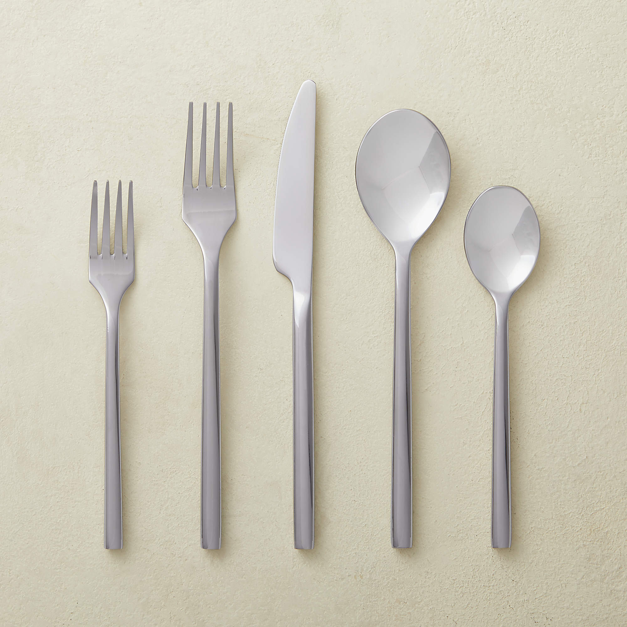 Rush 20-Piece Brushed Silver Flatware Set + Reviews | CB2 | CB2