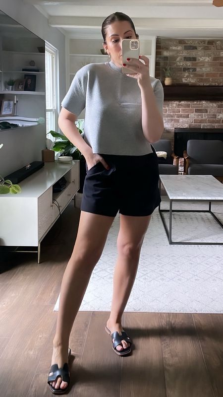 Abercrombie finds I’m loving. I’ve used this tailored Sloane shorts in a lot of my outfit collages and was inspired to grab it in store. I already have the white pair and this black pair is going to be one of my new favorites. I sized up to 29 and it’s perfect.

The sweater tee is so luxe and elevated.  It’s not cropped but also not long enough to tuck.  Wearing a medium. 





#LTKSaleAlert #LTKStyleTip #LTKOver40