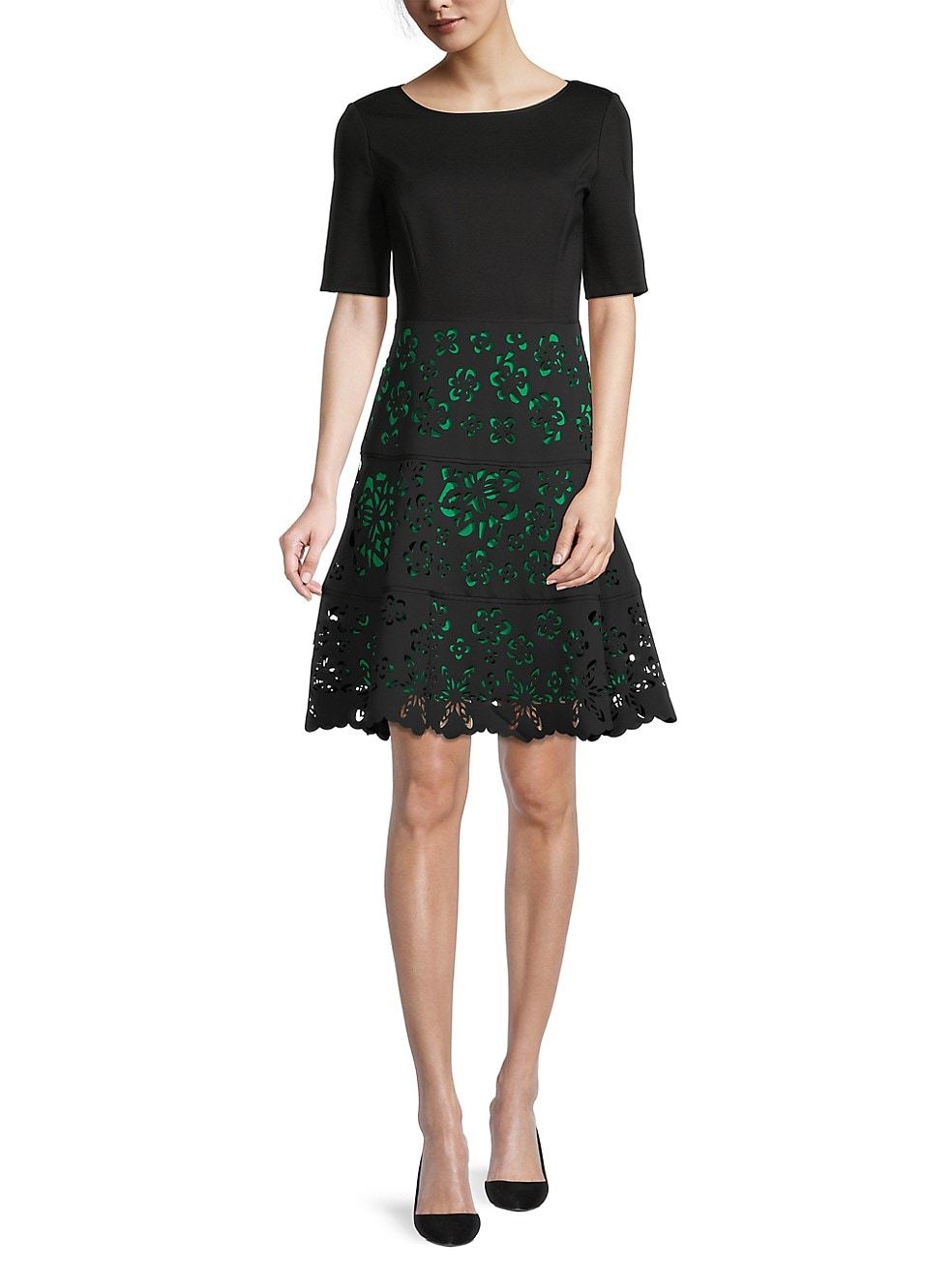 Laser Cut Crepe Dress | Saks Fifth Avenue