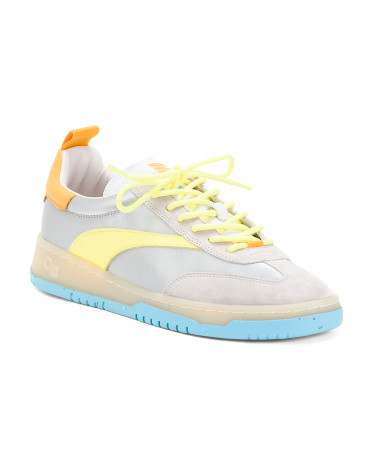 Suede Panama Sneakers With Leather Details | TJ Maxx