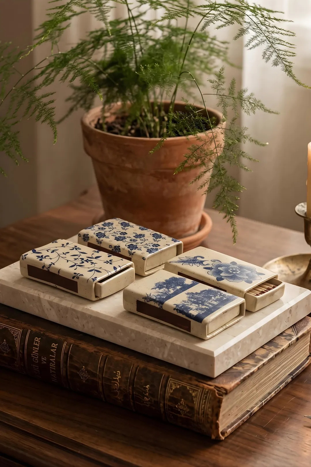 Handmade Stoneware Matchbox Holder, Ceramic Match Box Cover, Chinoiserie Blue and White Decorativ... | Etsy (Global)