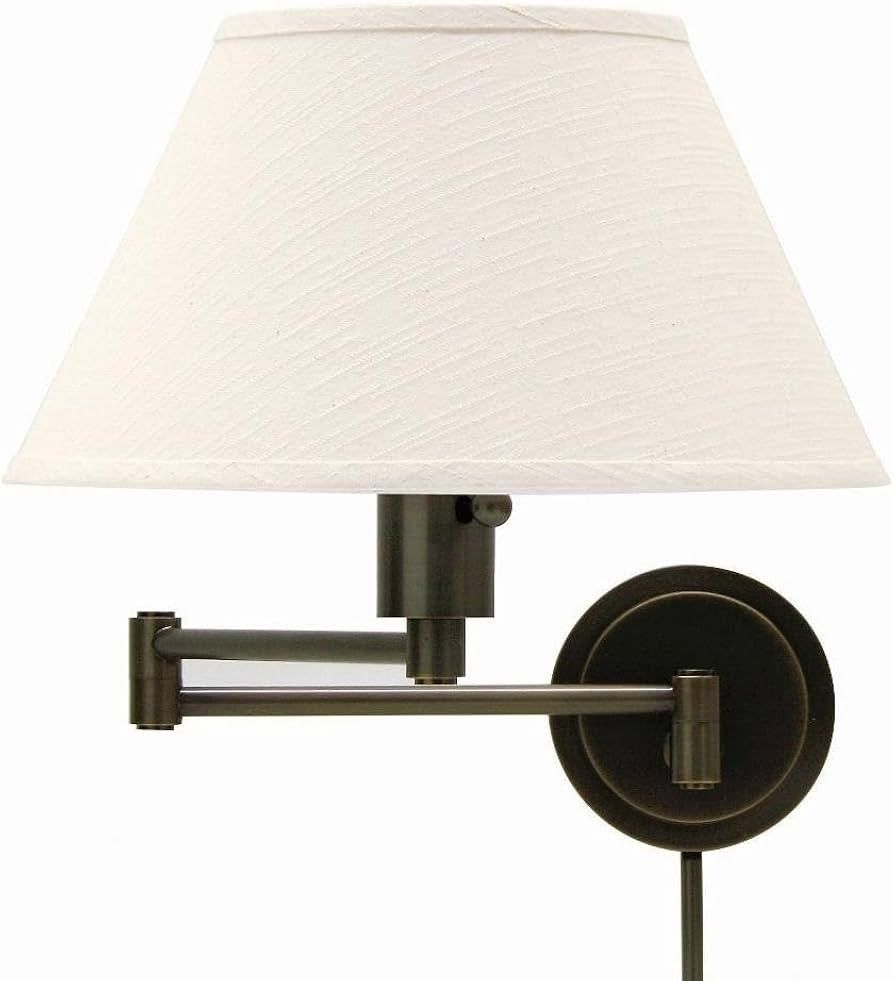 House Of Troy WS14-91 Home/Office Collection Swing-Arm Wall Lamp, Oil Rubbed Bronze with Off-Whit... | Amazon (US)