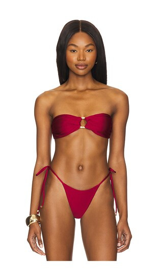Bailey Reversible Bandeau Bikini Top in Merlot | Revolve Clothing (Global)