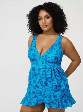 Wireless Ruffle Swim Dress | Torrid (US & Canada)
