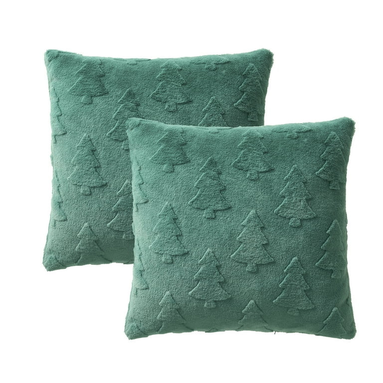 Mainstays Almohadas Decorativas de Árboles de Piel Sintética Verde de 18" x 18" (2 Unidades) | Walmart (US)