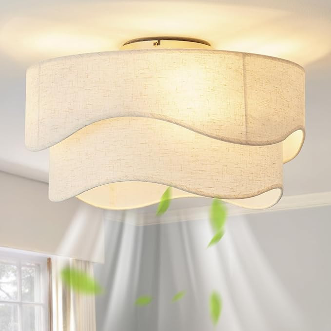 Flush Mount Ceiling Fan with Lights, 20" Low Profile Boho Ceiling Fan with Light Remote Control, ... | Amazon (US)