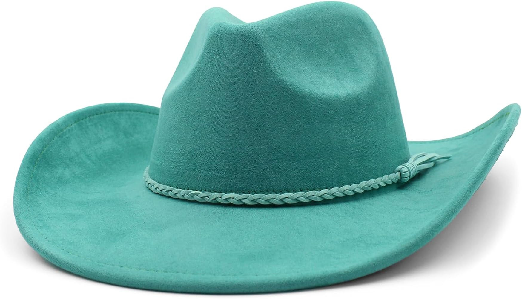 Western Cowboy Hat for Women Men Classic Fedora Hats Wide Brim Suede Cowboy Hat for Women with Bu... | Amazon (US)