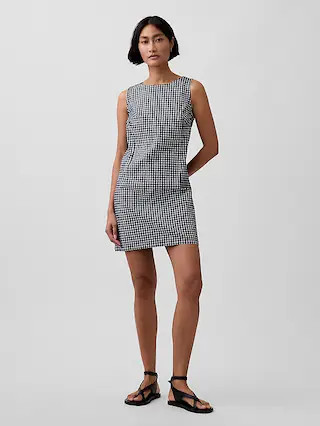 Gingham Denim Shift Mini Dress | Gap (US)