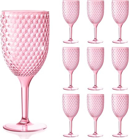 Plastic Wine Glasses 13oz, Reusable Acrylic Goblets Toasting Glassware, Unbreakable Cups Drinking... | Amazon (US)