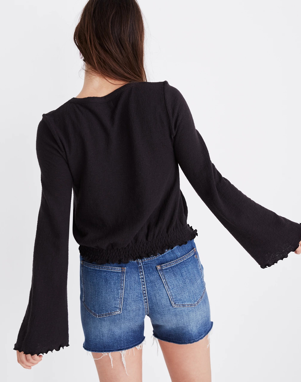 Texture & Thread Smocked Bell-Sleeve Top | Madewell