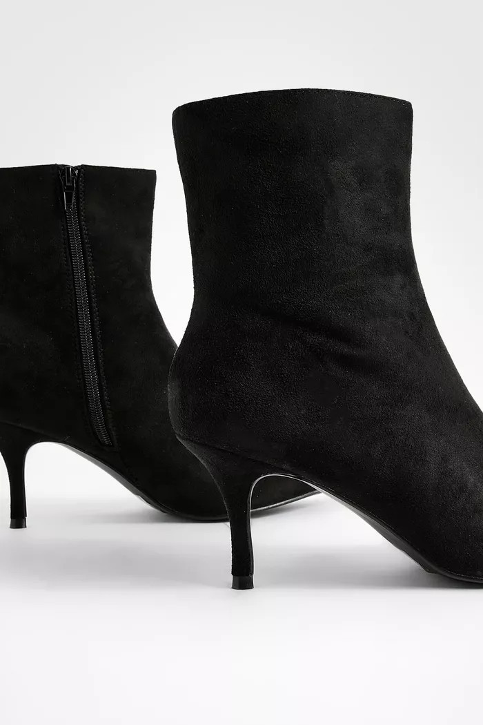 Metal Toe Cap Low Stiletto Pointed Toe Ankle Boots | boohoo (US & Canada)
