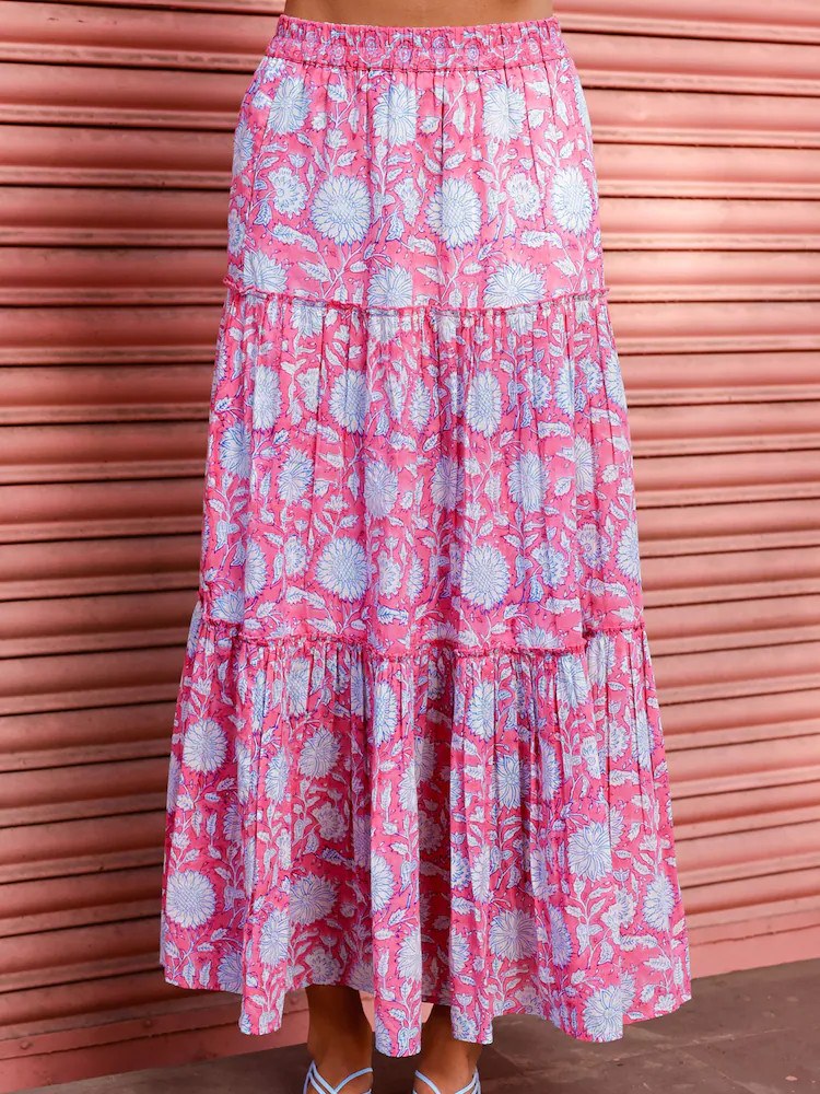 Aspiga Becks Cotton Block Print Skirt | Next EU