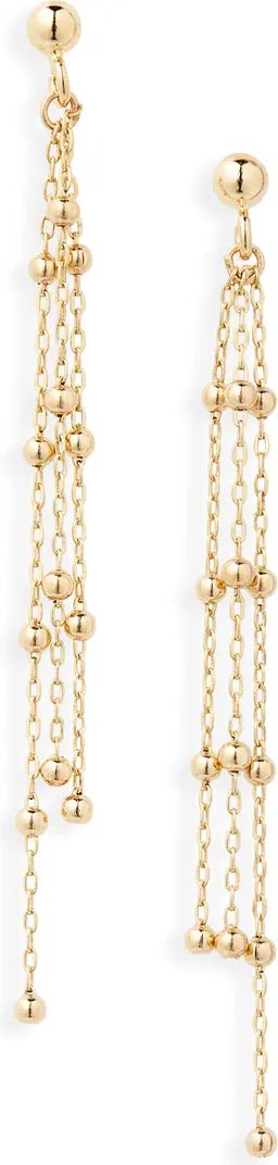 14K Gold Beaded Fringe Drop Earrings | Nordstrom