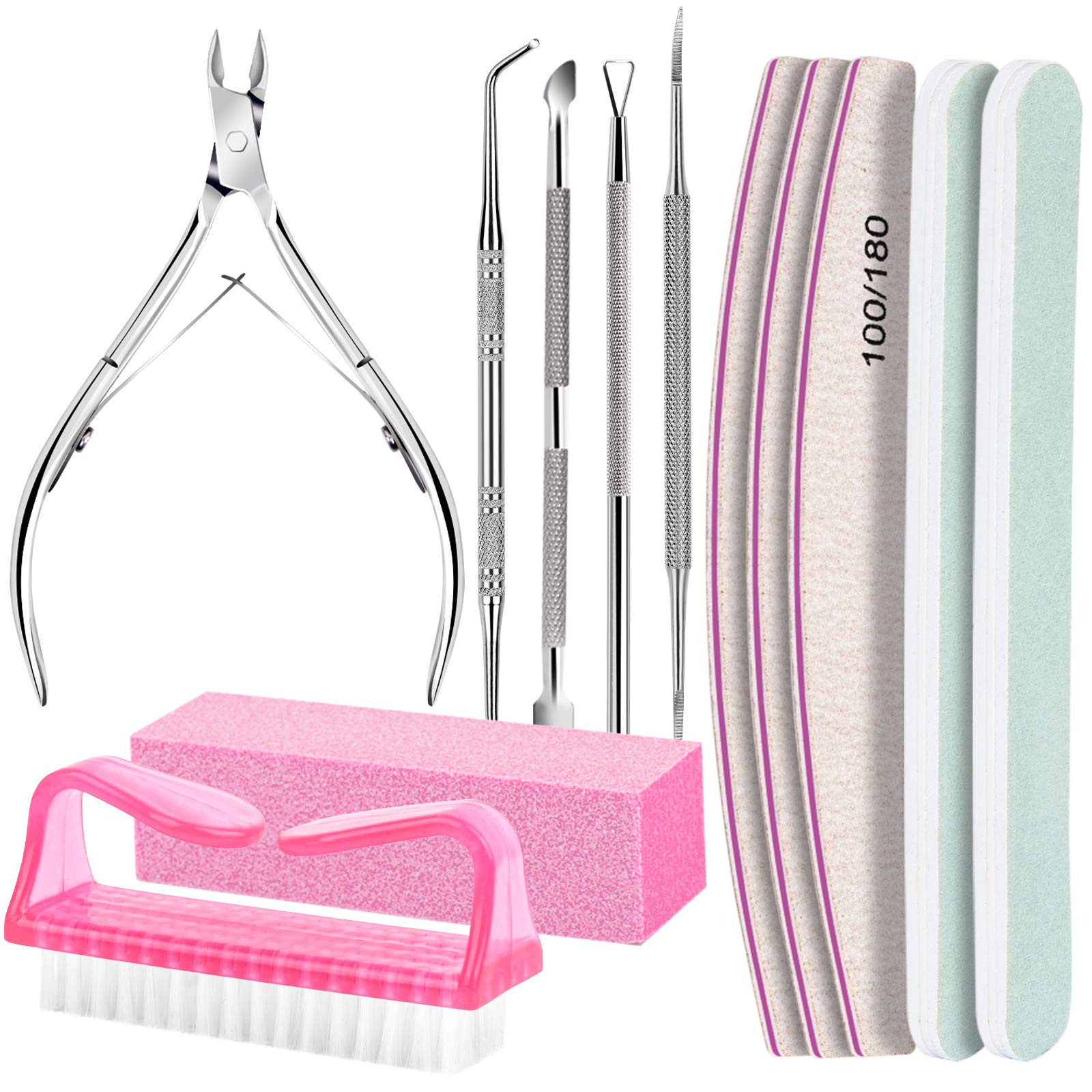FANDAMEI Nail Care Kit, Nail Files 100/180, Nail Buffer Block, Cuticle Nippers, Cuticle Trimmer, ... | Amazon (US)