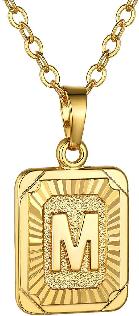 GoldChic Jewelry Tiny/Medium Square Initial Necklace for Women Men Girls, Dainty Letter Charm Nec... | Amazon (US)