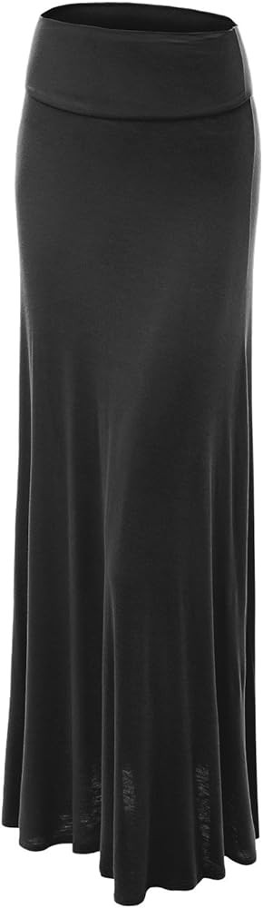Made By Johnny Women's Solid Basic Lightweight Floor Length Flare Long Maxi Lounge Skirt (S~3XL) | Amazon (US)