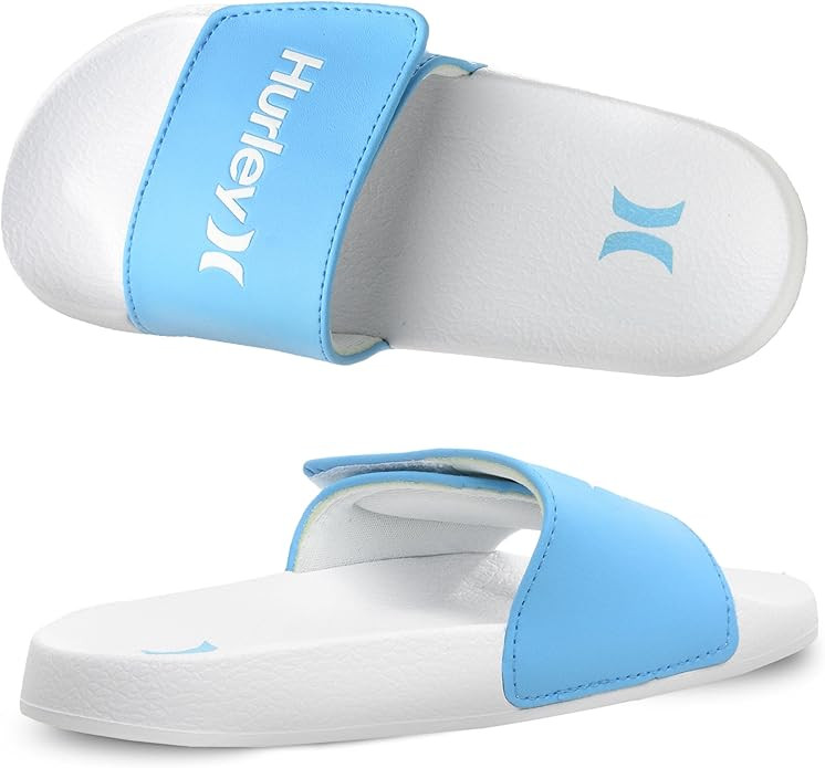 Hurley Kids NAIA Slides Adjustable Strap Slip-On Sandals Indoor and Outdoor EVA Footbed Shower Sl... | Amazon (US)