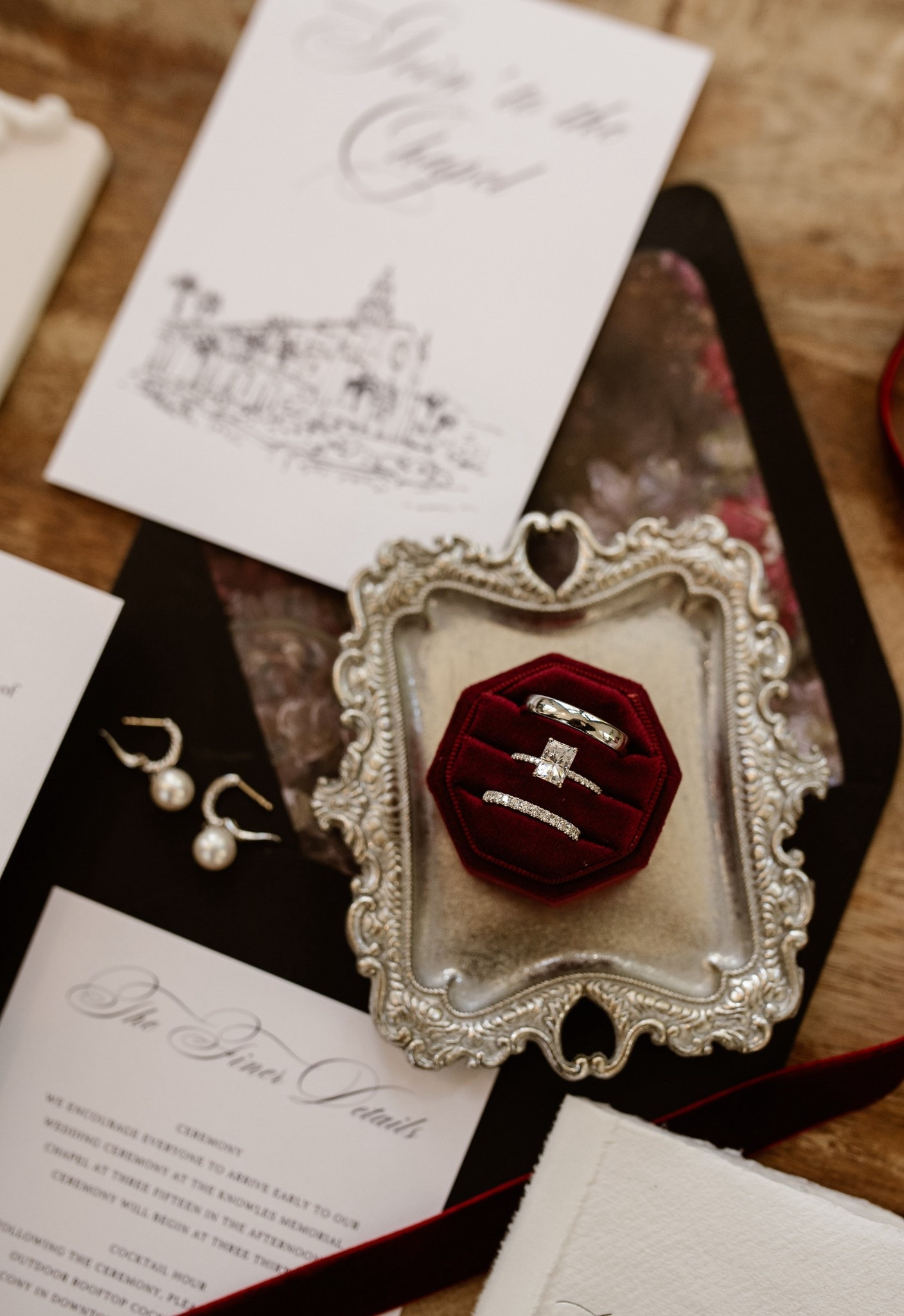 Wine red velvet ring box or wedding day

#LTKWedding