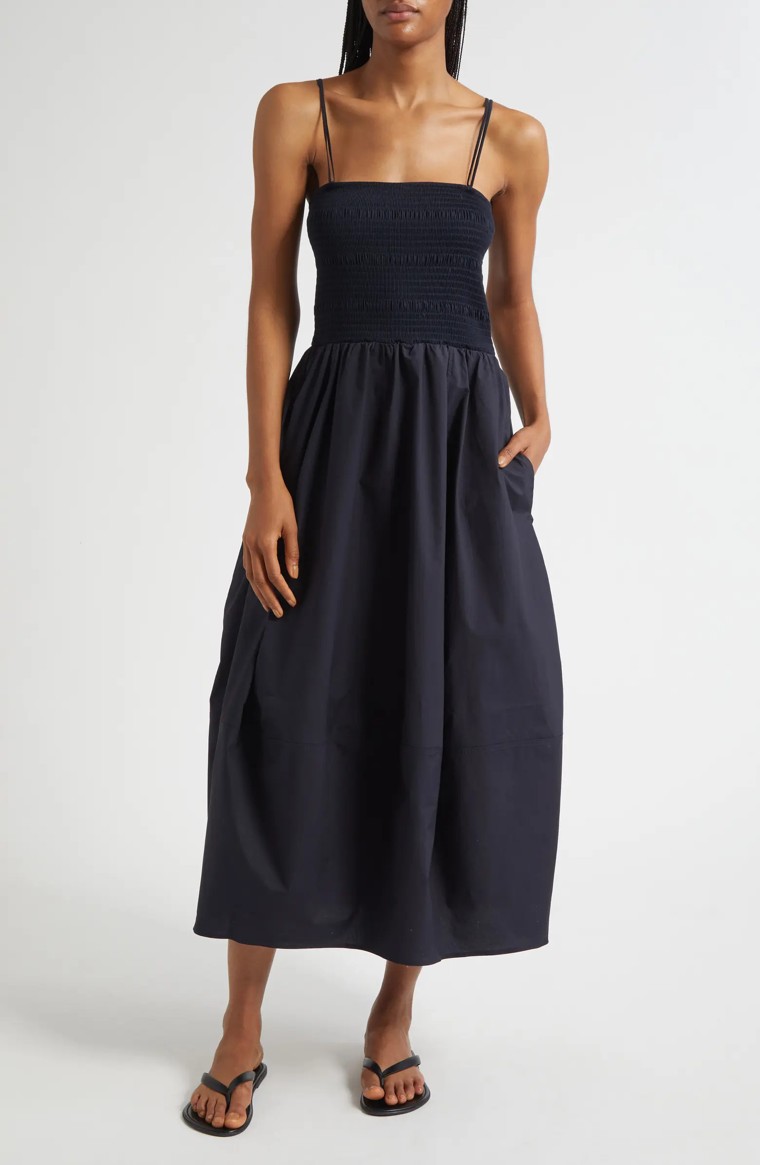 Lotta Smocked Cotton Midi Dress | Nordstrom
