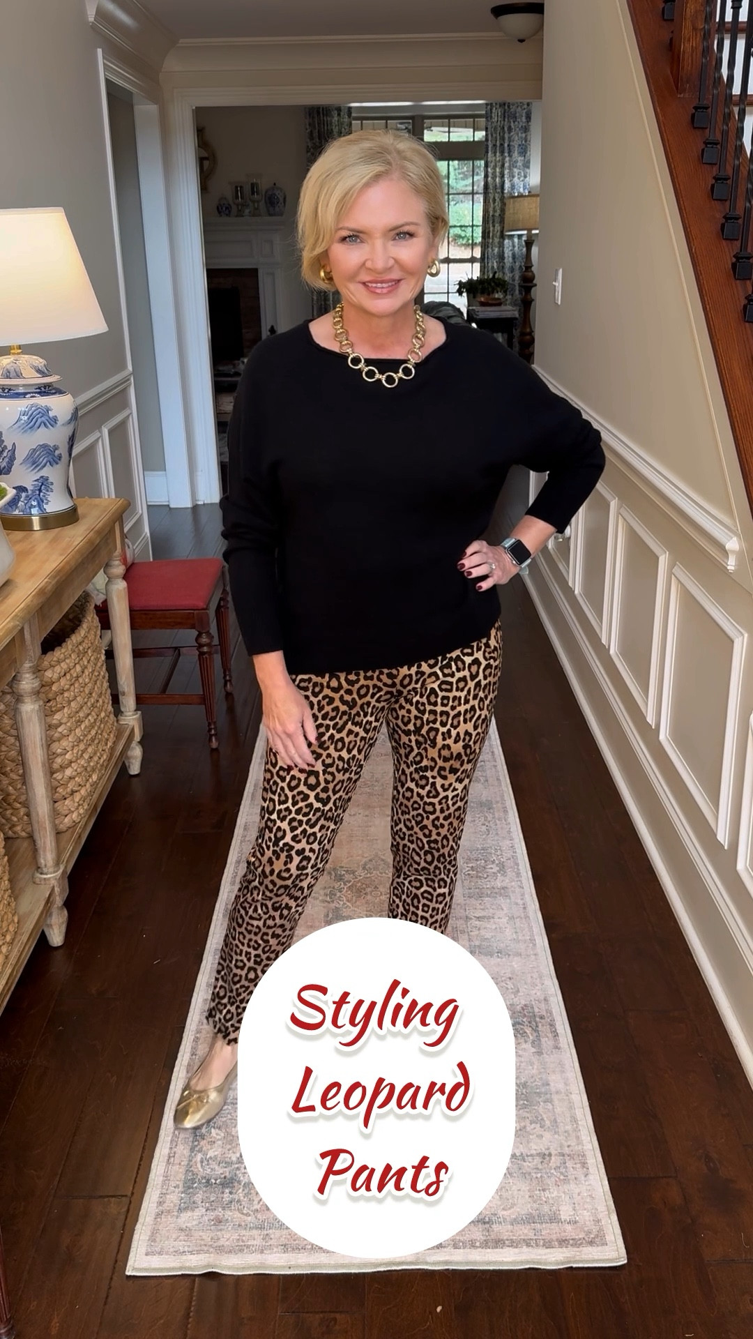 I'm loving these leopard print pull-on Juliet pants from Chico's! They have the "so-slimming" tummy panel that really holds you in and are so comfortable. I'm wearing them in size 00/2, the sweater in XS and the shirt in 0.5/6.

Leopard print
Fall outfits
Thanksgiving outfit
Ballet flats
Petite outfit
Over 50

#lovechicos
#fashionover50
#stylewithserena
#midlifestyle
#midlifewomen

#LTKOver40 #LTKSeasonal #LTKStyleTip