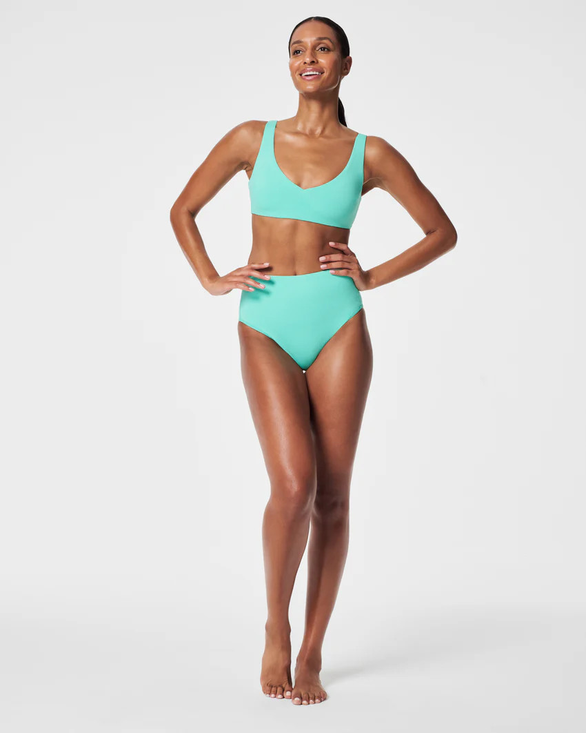 Pique Plunge Bikini Top | Spanx