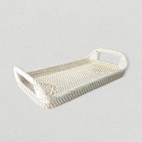 Rectangular Rattan White Tray - Wicker Serving Boho For Coffee Table Natural Home Decor | Etsy (US)