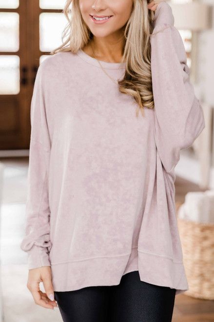 Let's See What Happens Dusty Mauve Pullover | The Pink Lily Boutique
