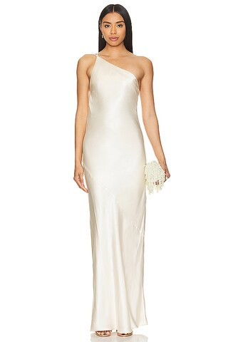 Shona Joy La Lune One Shoulder Cowl Back Maxi Dress in Cream from Revolve.com | Revolve Clothing (Global)