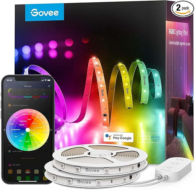 Govee 100ft RGBIC LED Strip Lights, Smart LED Lights Work with Alexa and Google Assistant, LED Li... | Amazon (US)