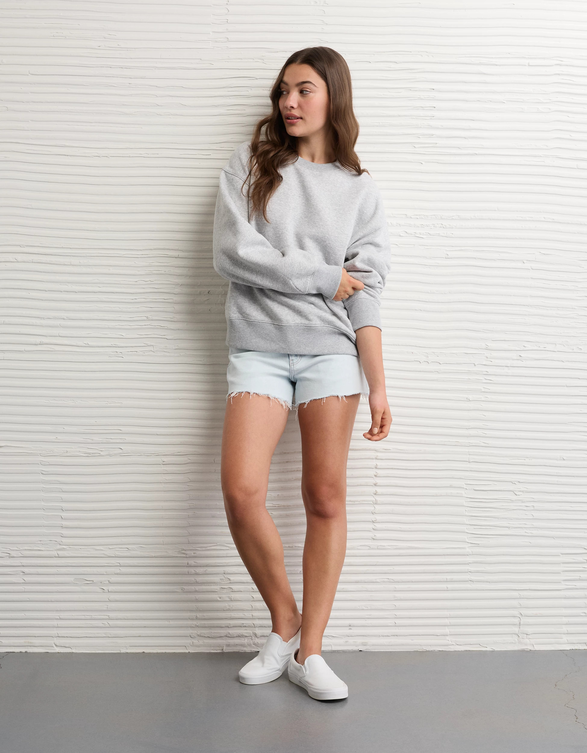 AE Everyday Luxe Crew Neck Sweatshirt | American Eagle Outfitters (US & CA)