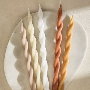 Signature Wax Twist Taper Candles (Set of 4) | West Elm (US)