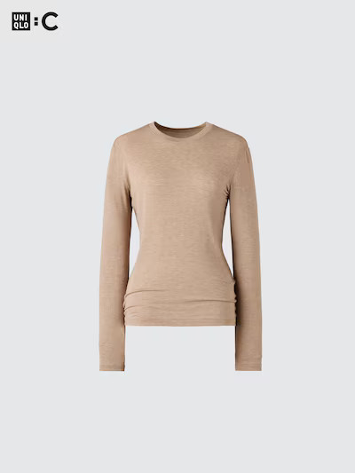 HEATTECH Extra Warm Cashmere Blend Crew Neck T-Shirt | UNIQLO (UK)