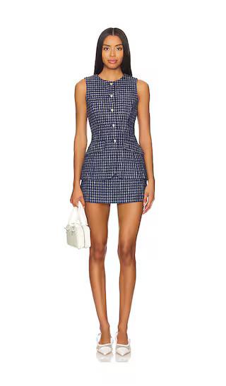 Amanda Uprichard Kendall Romper in Navy. - size S | Revolve Clothing (Global)