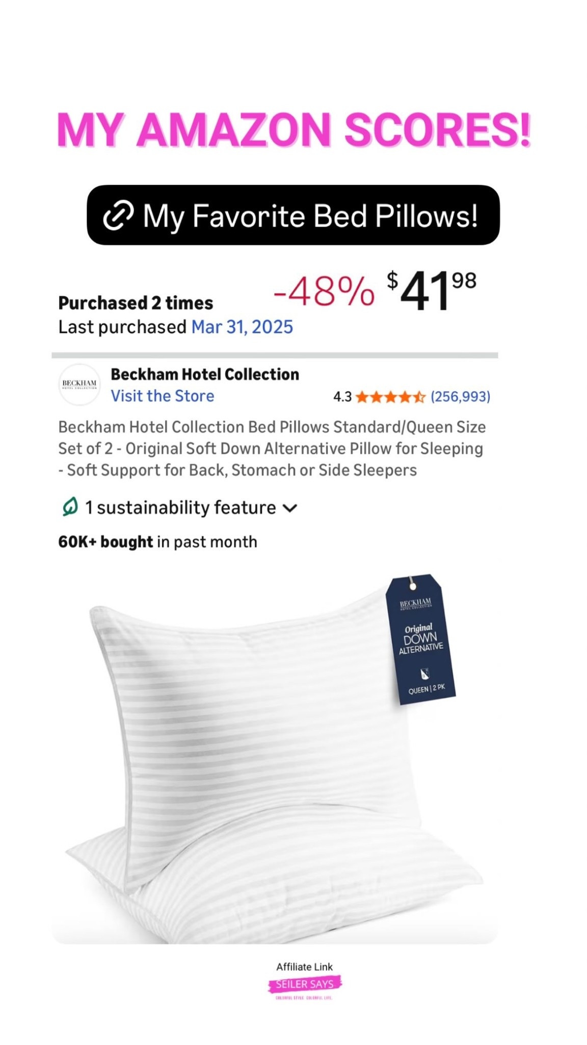 These Amazon viral, top selling, bed pillows are the best!

#LTKSaleAlert #LTKHome #LTKOver40