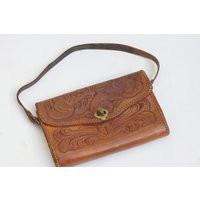 Vintage Tooled Leather Purse/Handbag/Retro/Mid Century/Boho/Hippie/Cowgirl | Etsy (US)