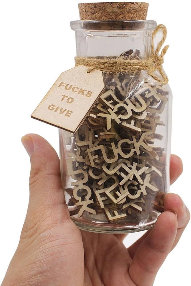 fuc k jar（5oz） Gift Jar,Fuc ks to Give,Fuc k Wooden Cutout Letter Piece Bad Mood Vent Spoof B... | Amazon (US)