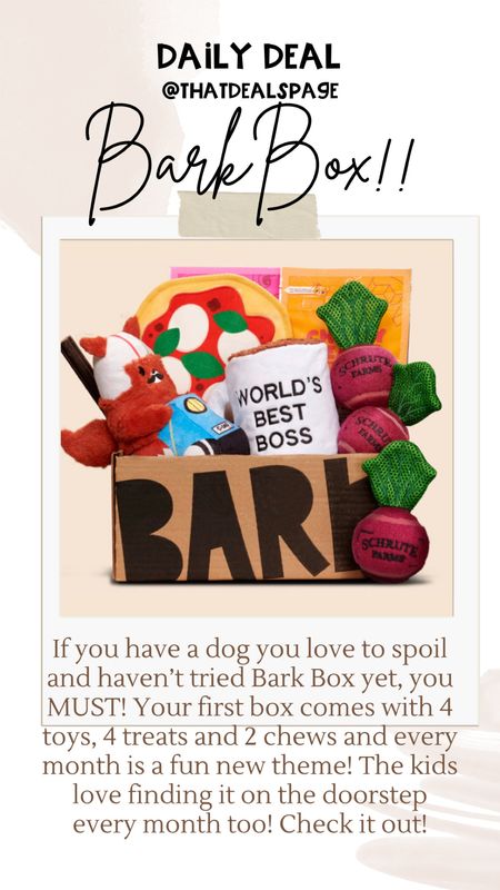 We LOVE a fun BarkBox!! The holiday themed ones are always so cute too!! You will love them and your pup will too! #petlover #doglover #pets #dogs #barkbox
