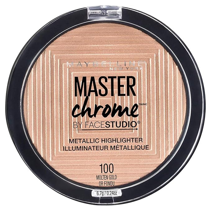 Maybelline Master Chrome Metallic Highlighter Powder, Molten Gold, 0.24 Ounce | Amazon (US)