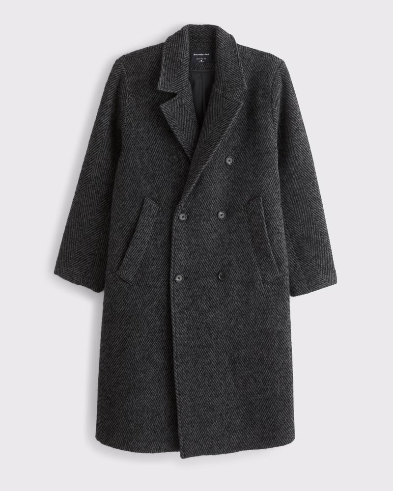 Wool-Blend Double-Breasted Coat | Abercrombie & Fitch (UK)