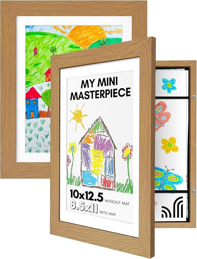 Americanflat Set of 2 10x12.5 Kids Art Frame - Front Loading Picture Frame Holds 100 Artworks - U... | Amazon (US)