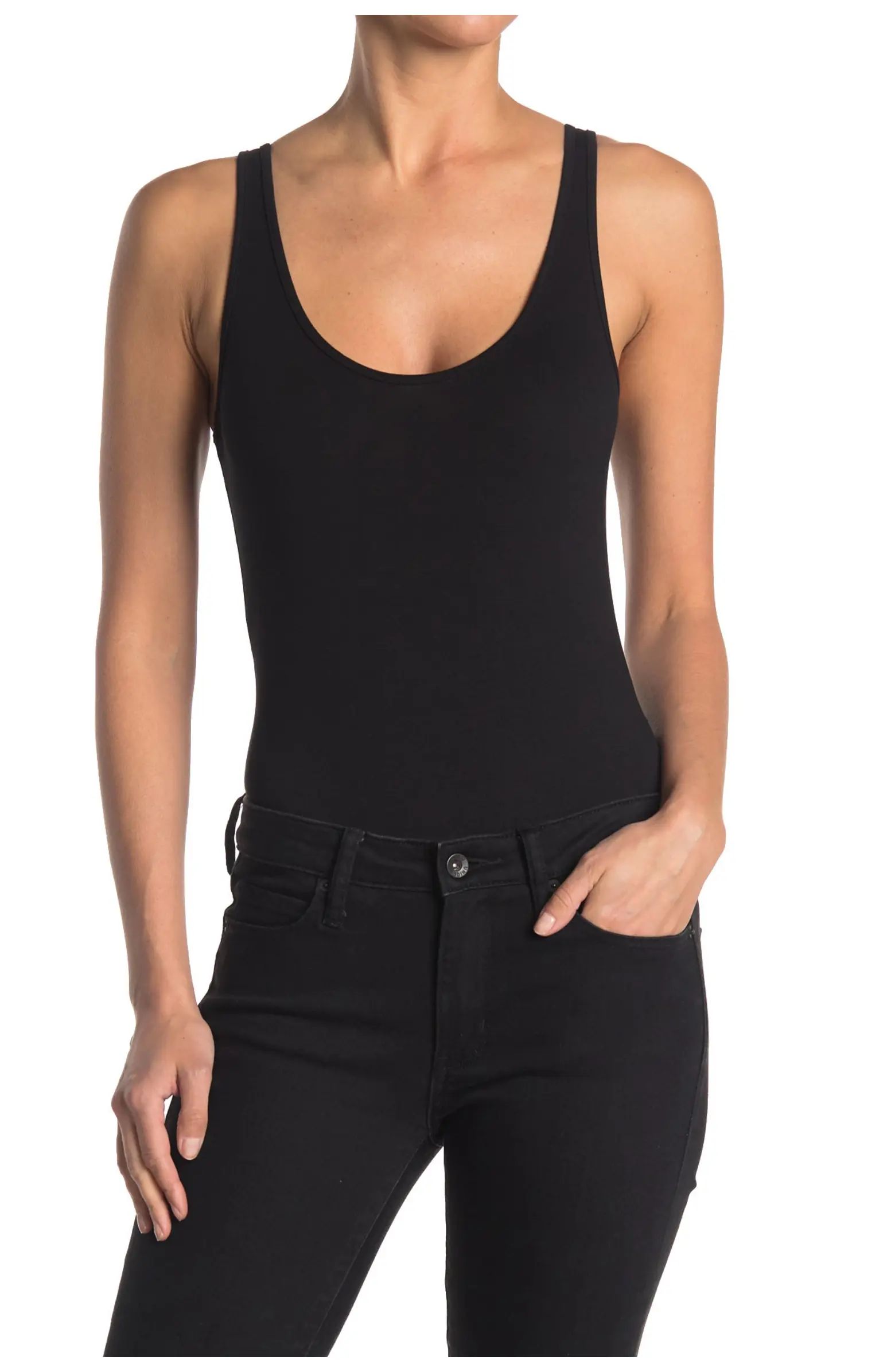 BP. Double Scoop Stretch Cotton Bodysuit | Nordstrom | Nordstrom